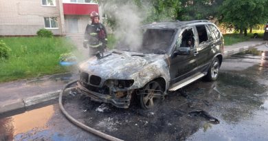 БМВ горел в Могилевском районе