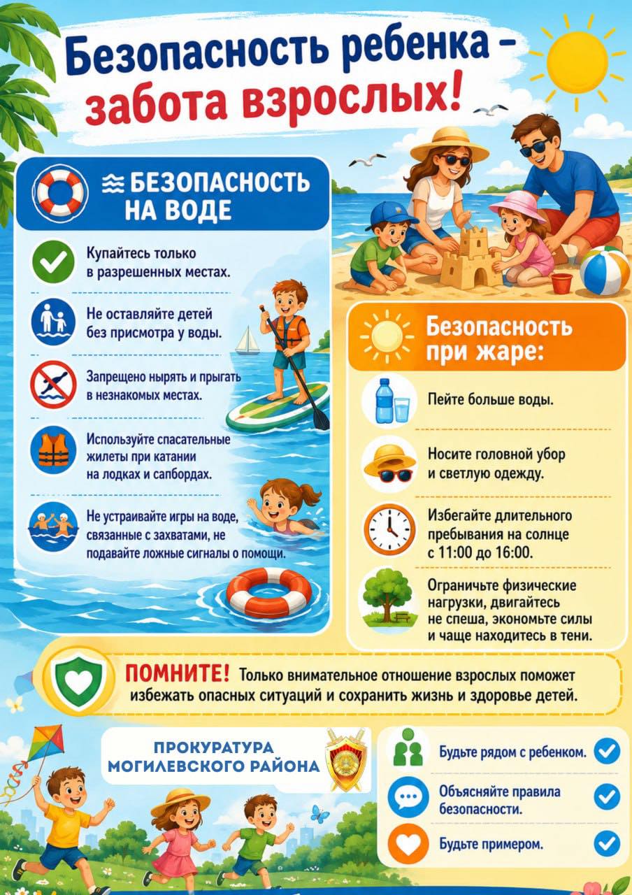 Прокуратура Могилевского района напоминает правила безопасного отдыха